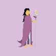 illustration vector graphic of pixel art character, good for your project and game