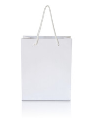 Wall Mural - white paper bag isolated with reflect floor for mockup