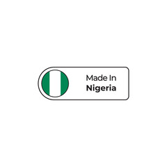 Wall Mural - Made in Nigeria png label design with flag and text