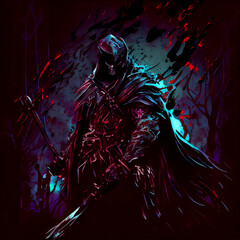 Wall Mural - Dark fantasy warrior - By Generative AI