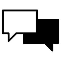 Canvas Print - speech bubble glyph icon