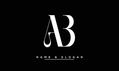 AB, BA, A, B Abstract Letters Logo Monogram
