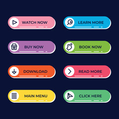 Wall Mural - cta web button collection