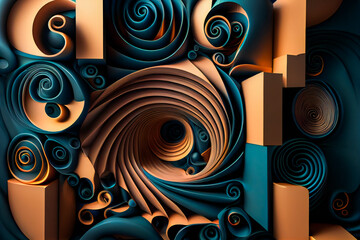 Wall Mural - abstract festive background with burning fantastic swirl. surreal 3d wallpaper background. generativ