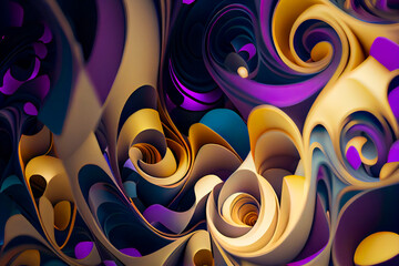 Wall Mural - Abstract festive background with burning fantastic swirl.   Surreal 3d  wallpaper background.  Generative AI.