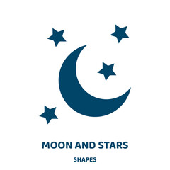 Wall Mural - moon and stars vector icon from shapes collection. moon filled flat symbol for mobile concept and we