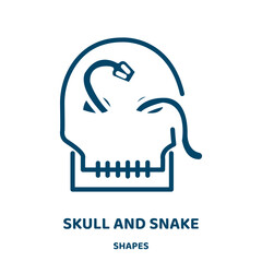 Wall Mural - skull and snake vector icon from shapes collection. snake filled flat symbol for mobile concept and web design. Black skull glyph icon. Isolated sign, logo illustration. Vector graphics.