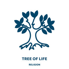 Wall Mural - tree of life vector icon from religion collection. tree filled flat symbol for mobile concept and we