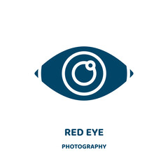 Wall Mural - red eye vector icon from photography collection. eye filled flat symbol for mobile concept and web design. Black vision glyph icon. Isolated sign, logo illustration. Vector graphics.