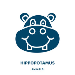 Wall Mural - hippopotamus vector icon from animals collection. africa filled flat symbol for mobile concept and web design. Black animal glyph icon. Isolated sign, logo illustration. Vector graphics.