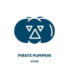 Wall Mural - pirate pumpkin vector icon from other collection. skeleton filled flat symbol for mobile concept and web design. Black halloween glyph icon. Isolated sign, logo illustration. Vector graphics.