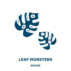 Wall Mural - leaf monstera vector icon from nature collection. summer filled flat symbol for mobile concept and w