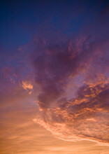 Dramatic Pink, Purple And Orange Clouds At Sunset
