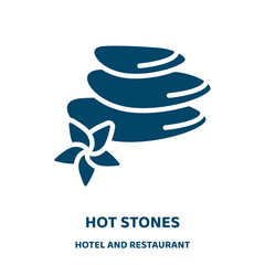 Canvas Print - hot stones vector icon from hotel and restaurant collection. hot filled flat symbol for mobile concept and web design. Black stone glyph icon. Isolated sign, logo illustration. Vector graphics.