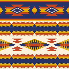 Wall Mural - Aztec, Navajo geometric seamless pattern. Native American Southwest print. Ethnic design wallpaper, fabric, cover, textile, rug, blanket.