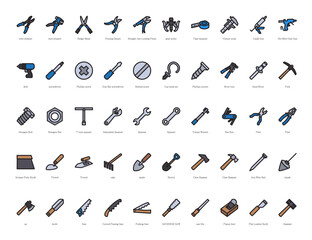 Set of tools and equipment icon.