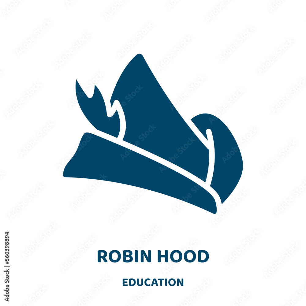 robin hood vector icon from education collection. robin filled flat ...