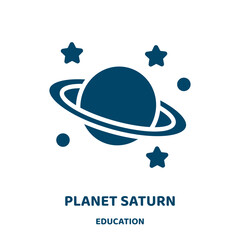 Wall Mural - planet saturn vector icon from education collection. saturn filled flat symbol for mobile concept an