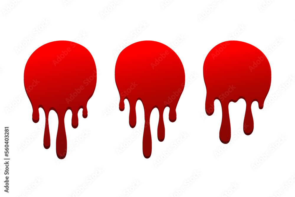 Blood Rip Horror Blood drip cartoon set. Halloween bloodstain isolated white background ...