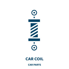 car coil vector icon from car parts collection. car filled flat symbol for mobile concept and web design. Black equipment glyph icon. Isolated sign, logo illustration. Vector graphics.