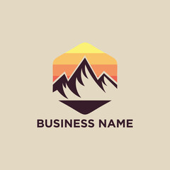 Wall Mural - mountain vintage logo design vector, adventure retro design inspiration