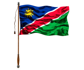 National flag of Namibia. Background  with flag of Namibia.