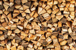 Pile of firewood close up