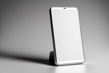 Canvas Print - On the podium, a cell phone with a blank screen. modern smartphone mockup template. Generative AI