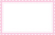Pink  and white scallop rectangle frame border, blank sticker, clip art, PNG illustration with transparent background