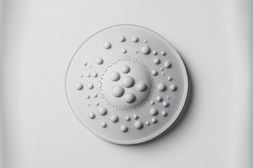 Wall Mural - Top view of a white background with water drops. Generative AI