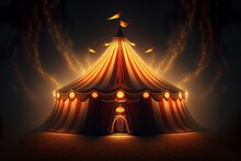 Circus Tent In The Dark With Lights