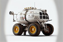 Lunar Roving Vehicle On White Background Side View. Generative AI
