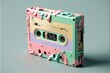 Retro 80s cassette tape colorful created with AI