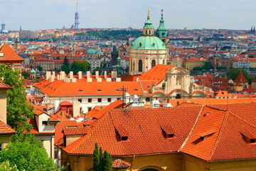 Wall Mural - Prague medieval old town towers and domes, Czech Republic