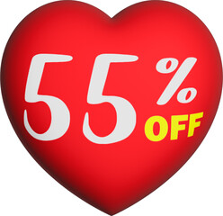 3D red heart vector on sale with 55% off