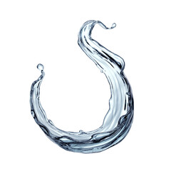 Water splash shape. Liquid splash 3d illustration