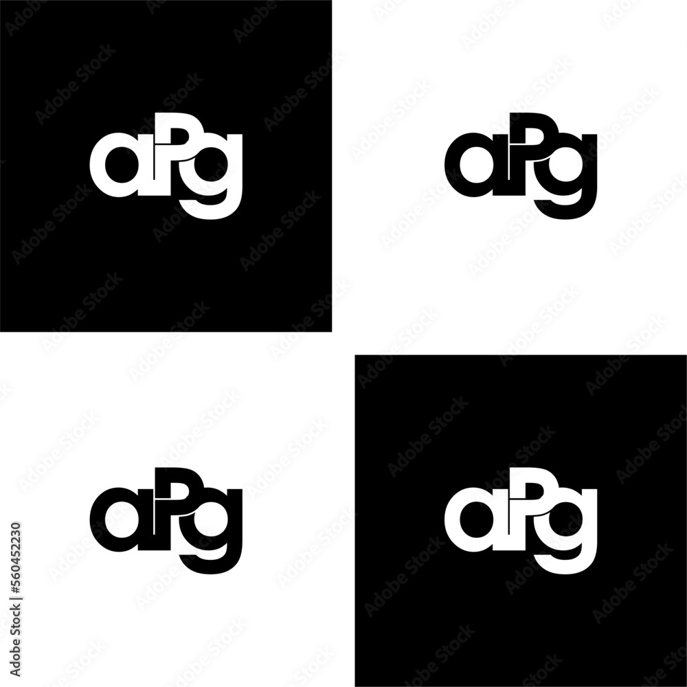 apg typography letter monogram logo design set Stock Vector | Adobe Stock