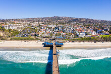 Aerial View Of San Clemente California With Pier And Beach Sea Vacation In The United States