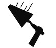 Concrete trowel tool vector icon for worker, builder to screed, troweling, mason and plaster wet concrete, mortar in building construction or repair work i.e. slab, floor and wall with smooth surface