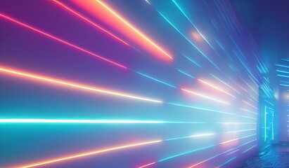 Wall Mural - Portal to another universe with neon glow around