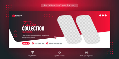 Wall Mural - fashion sale social media facebook cover banner template, web banner timeline template