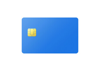 Blue credit card on a white background