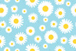 © chrupka - seamless spring pattern with daisy flowers- vector illustration