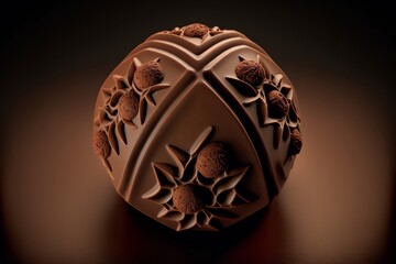 Wall Mural - A decadent chocolate truffle, captured in a variety of poses to showcase its rich texture and creamy filling