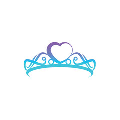 Wall Mural - Gradient diadem tiara crown vector