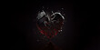 © Pavel - Broken heart on black background, anti-valentine's day. Generative AI