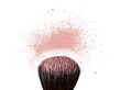 Professional make-up brush on colorful crushed eyeshadow