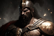 Greek God Of War Ares, Shown Here Looking For A Fight. Generative AI