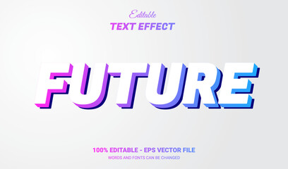 Wall Mural - future text effect neon style. editable text effect