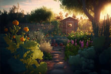 Beautiful Vegetable Garden Created With Generative AI